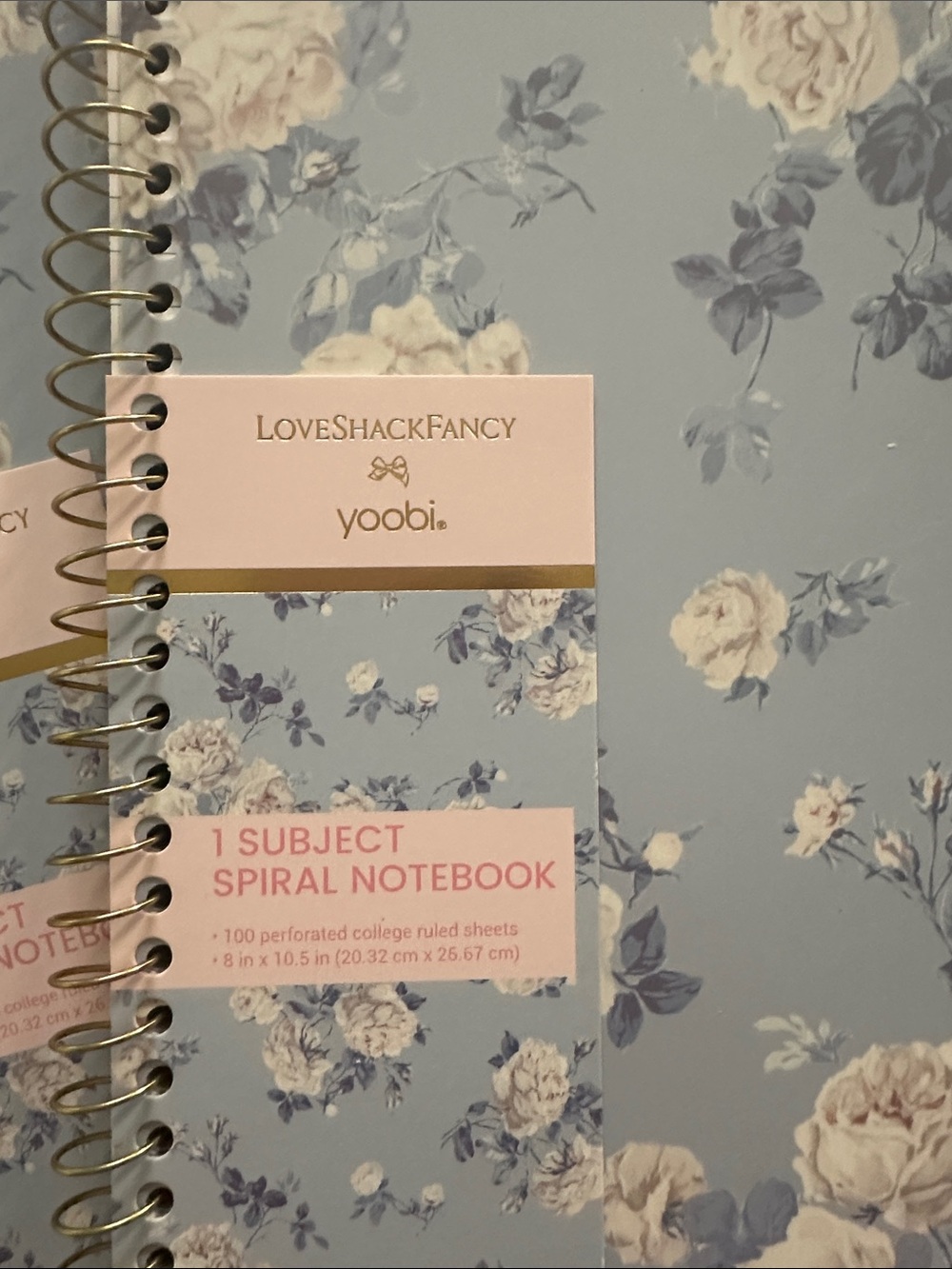 LoveShackFancy x Target (3) Blue Floral Spiral Notebooks Whisper Blue - Picture 2 of 3